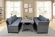 All-weather sectional sofa set with table and gray soft cushions additional photo 5 of 8
