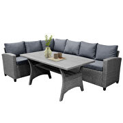 All-weather sectional sofa set with table and gray soft cushions by La Spezia additional picture 6
