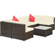 7-piece rattan sectional garden furniture corner sofa set additional photo 3 of 11