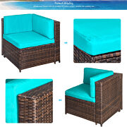 7-piece rattan sectional garden furniture corner sofa set additional photo 2 of 9