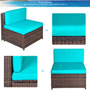 7-piece rattan sectional garden furniture corner sofa set additional photo 3 of 9
