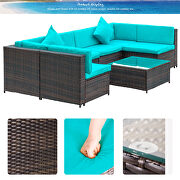 7-piece rattan sectional garden furniture corner sofa set additional photo 4 of 9