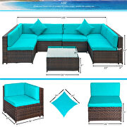 7-piece rattan sectional garden furniture corner sofa set by La Spezia additional picture 5