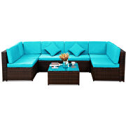 7-piece rattan sectional garden furniture corner sofa set by La Spezia additional picture 8