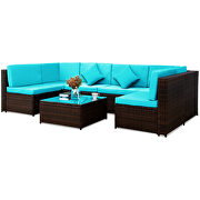 7-piece rattan sectional garden furniture corner sofa set by La Spezia additional picture 10
