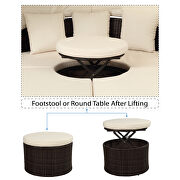 Round outdoor sectional sofa set rattan daybed sunbed with retractable canopy by La Spezia additional picture 18