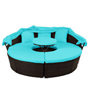 Round outdoor sectional sofa set rattan daybed sunbed with retractable canopy by La Spezia additional picture 12