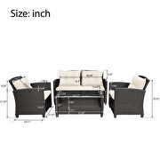 4 pieces set for patio lawn & garden outdoor chair, sofa and table additional photo 2 of 18