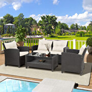 4 pieces set for patio lawn & garden outdoor chair, sofa and table additional photo 5 of 18