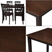 Black/ cherry 5-piece dining table set home kitchen table and chairs wood dining set by La Spezia additional picture 14