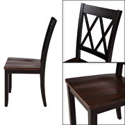 Black/ cherry 5-piece dining table set home kitchen table and chairs wood dining set by La Spezia additional picture 15