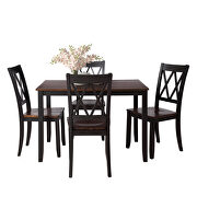 Black/ cherry 5-piece dining table set home kitchen table and chairs wood dining set by La Spezia additional picture 8