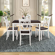 White/ cherry 5-piece dining table set home kitchen table and chairs wood dining set by La Spezia additional picture 17