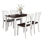 White/ cherry 5-piece dining table set home kitchen table and chairs wood dining set by La Spezia additional picture 18