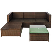5-piece rattan sofa cushioned sectional furniture set by La Spezia additional picture 3