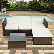 5-piece rattan sofa cushioned sectional furniture set by La Spezia additional picture 6