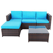 5-piece wicker sofa cushioned sectional furniture set by La Spezia additional picture 11