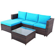 5-piece wicker sofa cushioned sectional furniture set by La Spezia additional picture 10