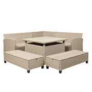6-piece patio furniture set outdoor wicker rattan sectional sofa with table and benches by La Spezia additional picture 15