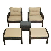 5-piece pe rattan wicker outdoor patio furniture set with glass table by La Spezia additional picture 13