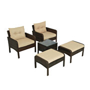 5-piece pe rattan wicker outdoor patio furniture set with glass table by La Spezia additional picture 7