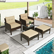 5-piece pe rattan wicker outdoor patio furniture set with glass table by La Spezia additional picture 8