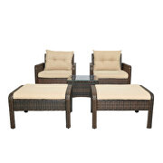 5-piece pe rattan wicker outdoor patio furniture set with glass table by La Spezia additional picture 10