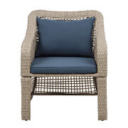 Brown rattan/ navy cushions outdoor conversation 5 piece set by La Spezia additional picture 16