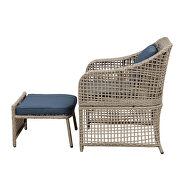Brown rattan/ navy cushions outdoor conversation 5 piece set by La Spezia additional picture 6