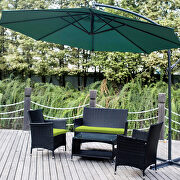 8 pcs patio furniture outdoor garden conversation wicker sofa set, green cushions/ black wicker by La Spezia additional picture 16