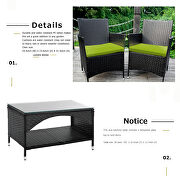 8 pcs patio furniture outdoor garden conversation wicker sofa set, green cushions/ black wicker by La Spezia additional picture 17