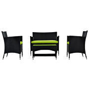 8 pcs patio furniture outdoor garden conversation wicker sofa set, green cushions/ black wicker by La Spezia additional picture 3