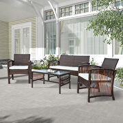 Brown rattan chair, sofa and table patio 8 piece set by La Spezia additional picture 11