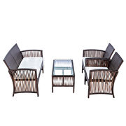 Brown rattan chair, sofa and table patio 8 piece set by La Spezia additional picture 14