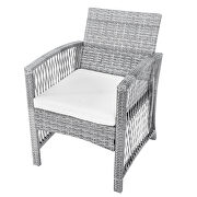 Gray rattan + beige cushion chair, sofa and table patio 8 piece set by La Spezia additional picture 6