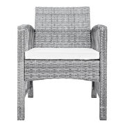 Gray rattan + beige cushion chair, sofa and table patio 8 piece set by La Spezia additional picture 9
