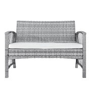 Gray rattan + beige cushion chair, sofa and table patio 8 piece set by La Spezia additional picture 10