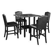 5 piece dining set with black table and matching chairs additional photo 2 of 18