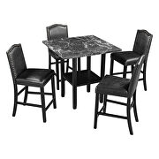5 piece dining set with black table and matching chairs additional photo 3 of 18