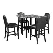 5 piece dining set with gray table and black matching chairs additional photo 2 of 19