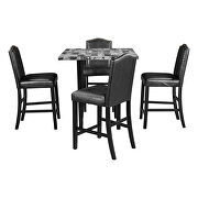 5 piece dining set with gray table and black matching chairs by La Spezia additional picture 17