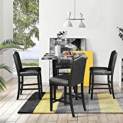 5 piece dining set with gray table and black matching chairs by La Spezia additional picture 20