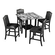 5 piece dining set with gray table and black matching chairs additional photo 3 of 19