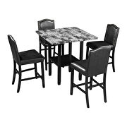 5 piece dining set with gray table and black matching chairs by La Spezia additional picture 5