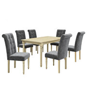 6 piece dining table set with 4 upholstered dining chairs and tufted bench by La Spezia additional picture 6