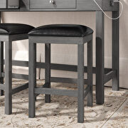 Gray 4-piece counter height table set with socket and leather padded stools by La Spezia additional picture 15