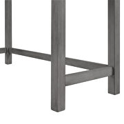 Gray 4-piece counter height table set with socket and leather padded stools by La Spezia additional picture 19