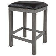 Gray 4-piece counter height table set with socket and leather padded stools by La Spezia additional picture 7