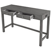 Gray 4-piece counter height table set with socket and leather padded stools by La Spezia additional picture 8
