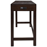Espresso 4-piece counter height table set with socket and leather padded stools by La Spezia additional picture 14